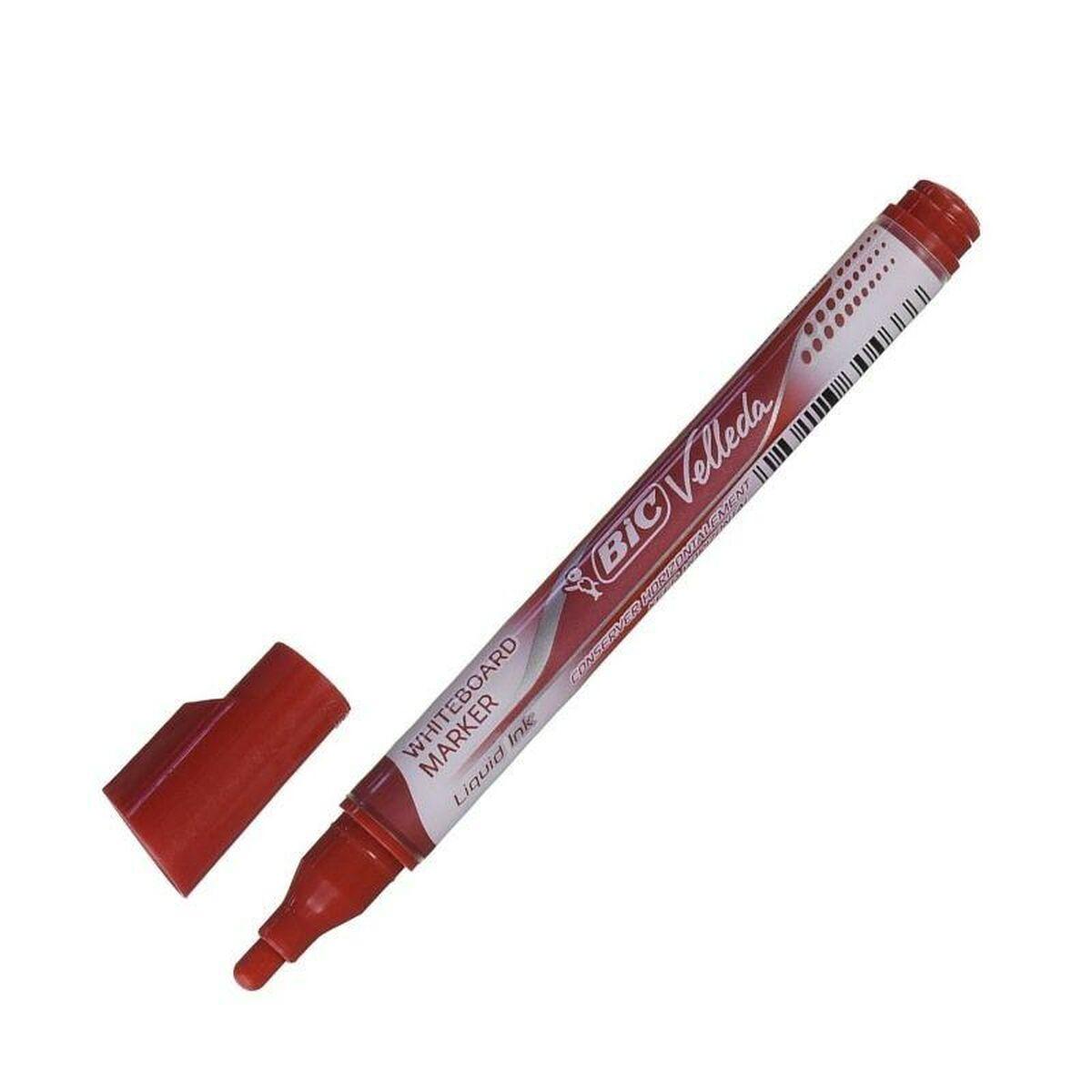 Rotulador para Pizarra Bic 902089 Rojo Redonda 12 Piezas