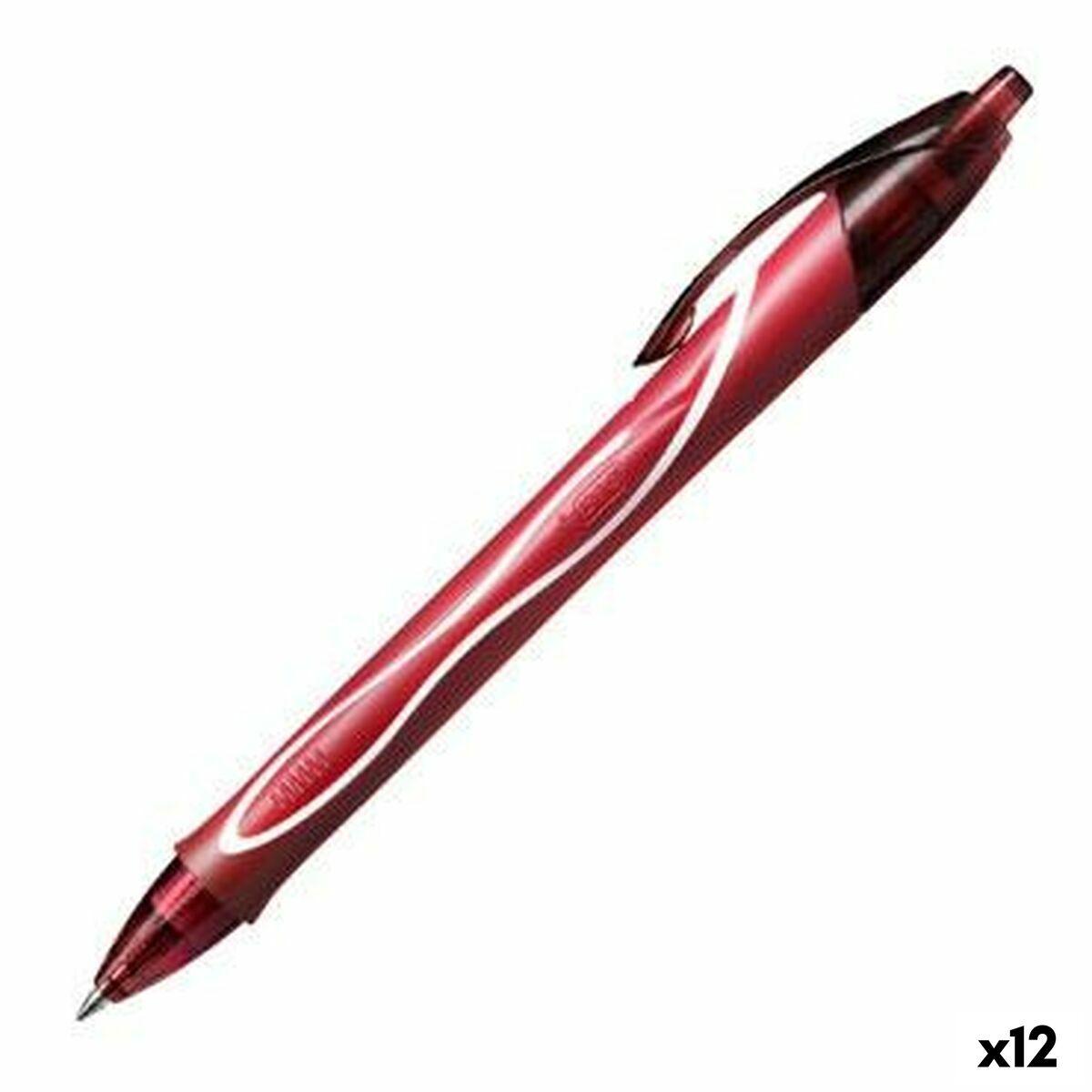 Bolígrafo de gel Bic Gel-ocity Quick Dry Rojo 0,3 mm (12 Unidades)