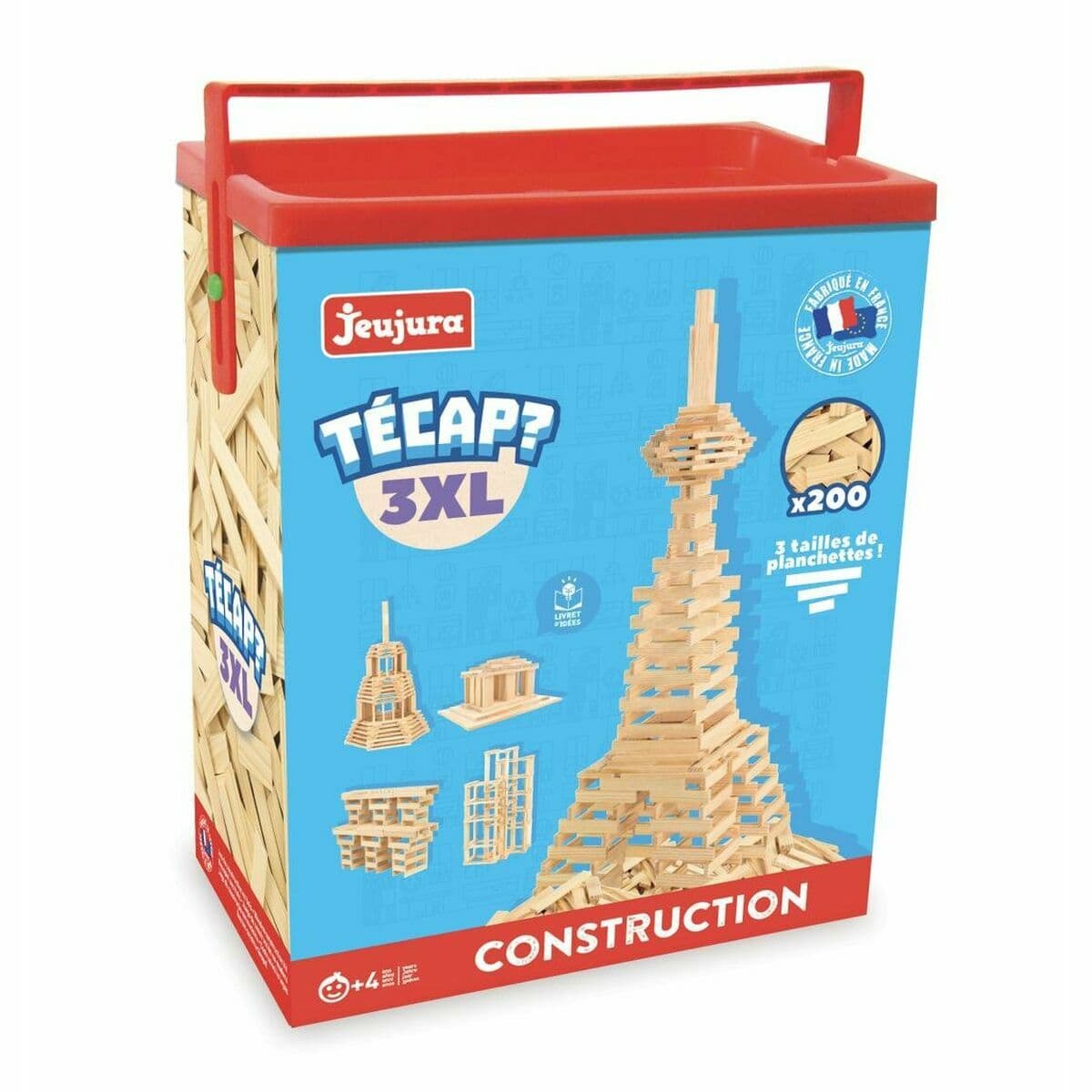 Bote con Bloques de Construcción Jeujura TECAP? 3XL 200 Piezas