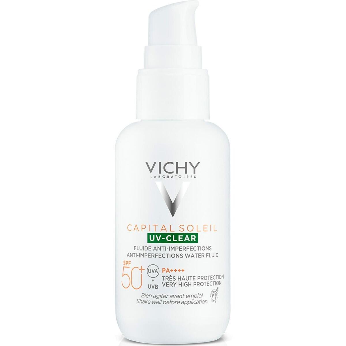 Protector Solar Fluido Vichy Capital Soleil Uv Clear Spf 50+ 40 ml Anti-imperfecciones