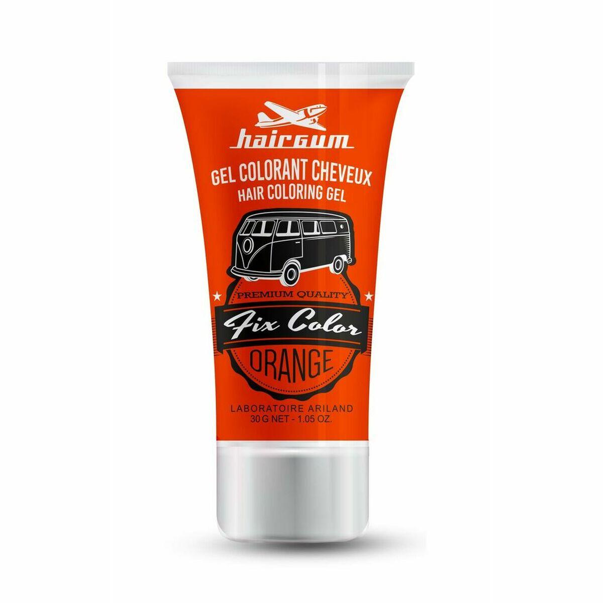 Coloración No Permanente Hairgum Fix Color Naranja Orange 30 ml Gel Fijador