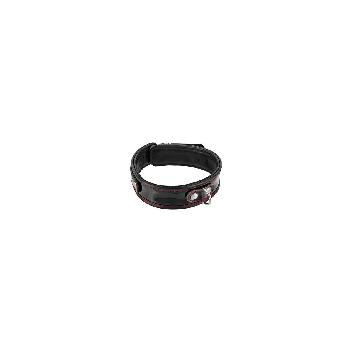 Collar con Cadena de Sujeción para Bondage Fetish Tentation Negro Rojo