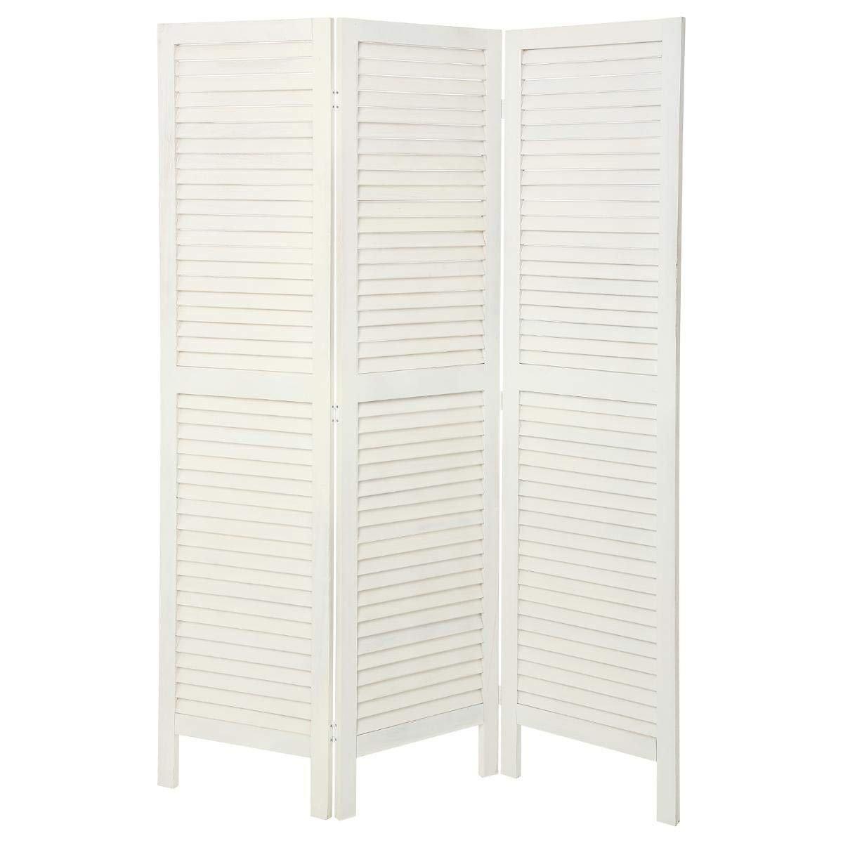 Biombo Atmosphera Blanco Madera de Paulonia (170 x 119 cm)