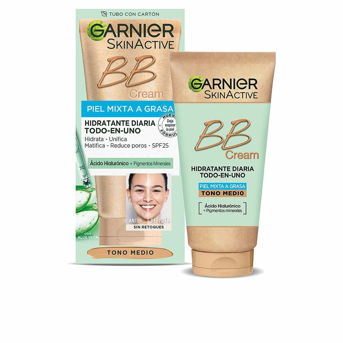 Crema Hidratante con Color Garnier Skinactive Bb Cream Medium Spf 25 50 ml Piel Mixta Piel grasa