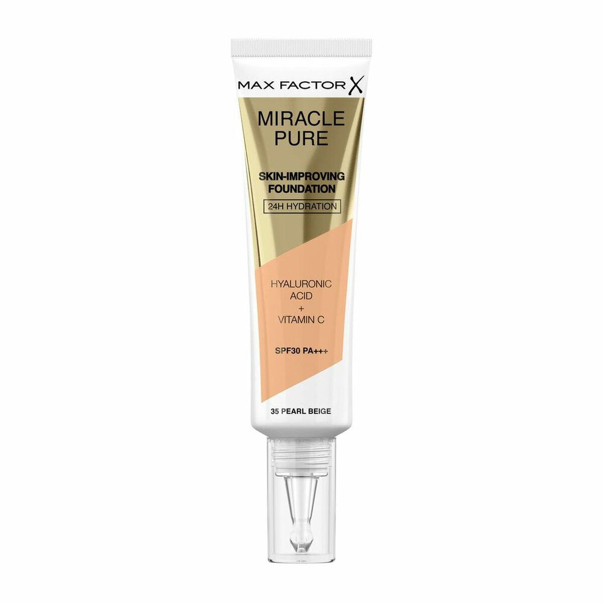 Base de Maquillaje Fluida Max Factor Miracle Pure 35-pearl beige SPF 30 (30 ml)