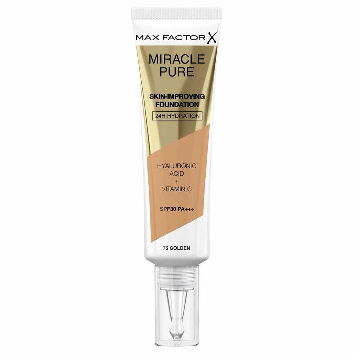 Base de Maquillaje Fluida Max Factor Miracle Pure Nº 75 Golden Spf 30 30 ml