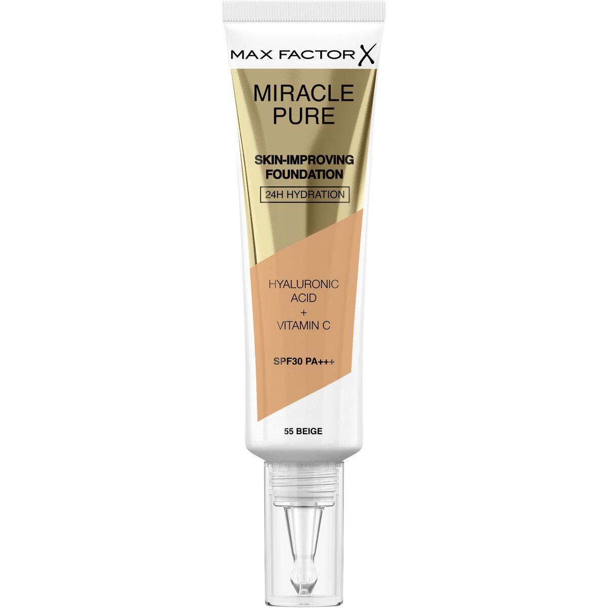 Base de Maquillaje Fluida Max Factor Miracle Pure 55-beige Nº 55-beige Spf 30 30 ml