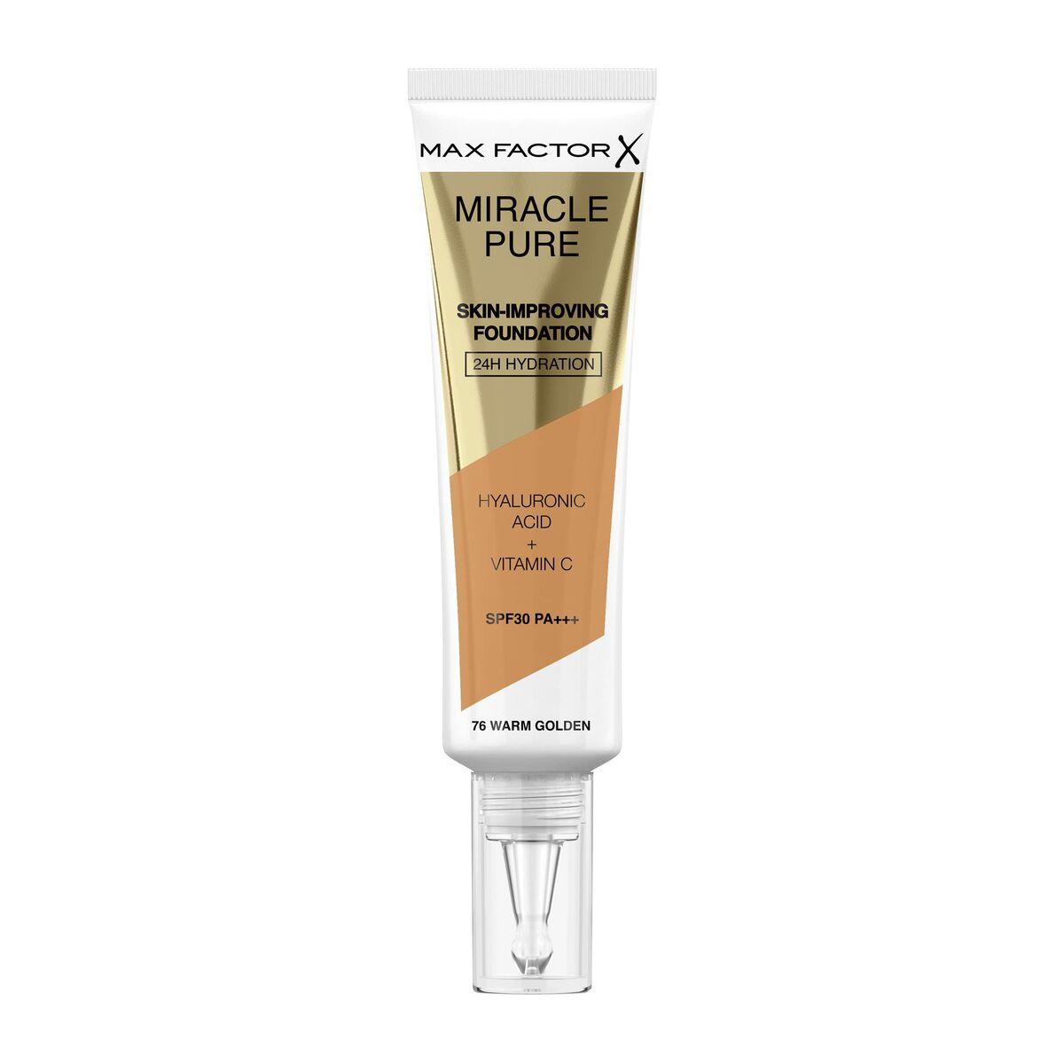 Prebase de Maquillaje Max Factor Miracle Pure Nº 76 Warm golden Nº 76-Warm Golden 30 ml Hidratante