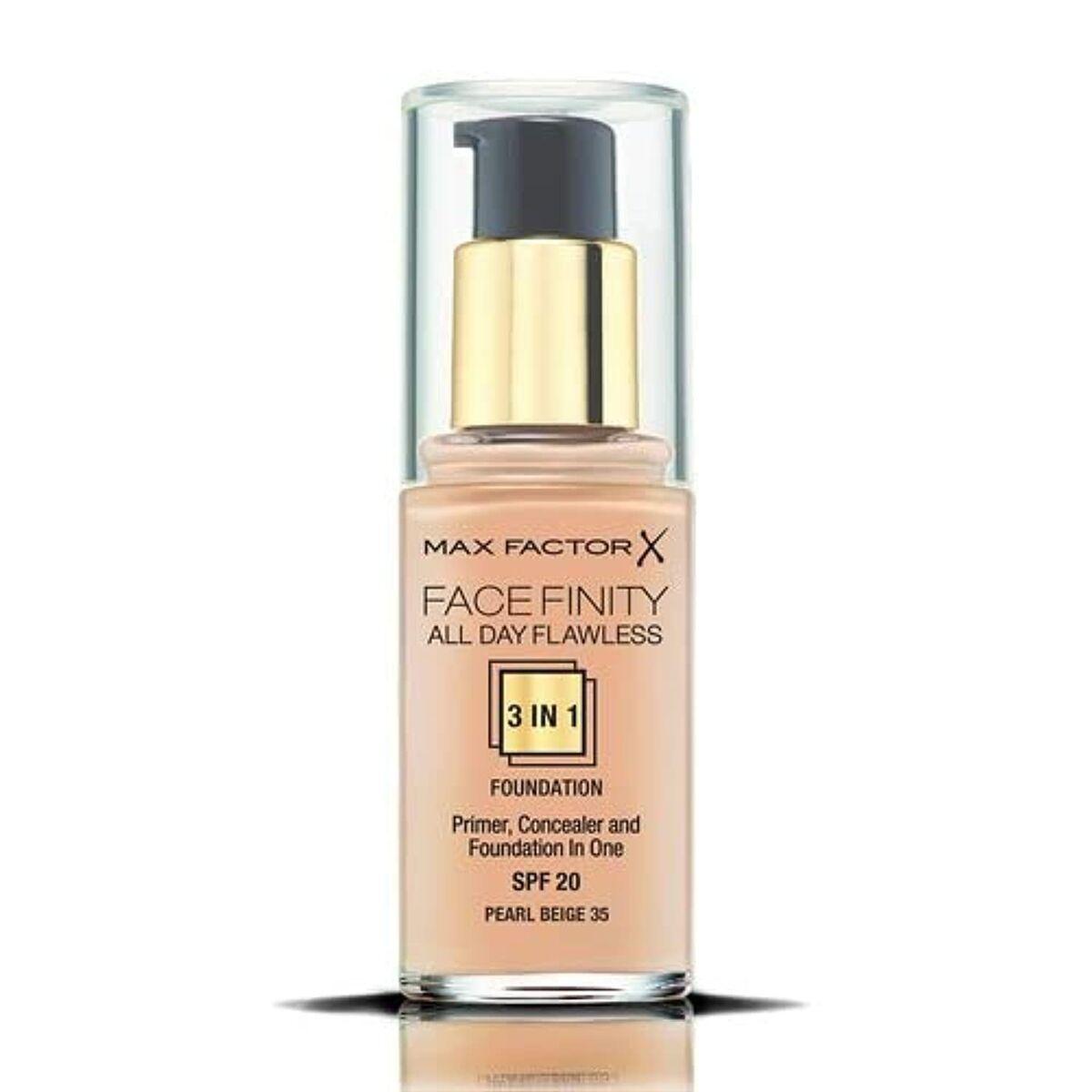 Base de Maquillaje Cremosa Max Factor Facefinity 3 en 1 Spf 20 Nº 35-pearl beige 30 ml