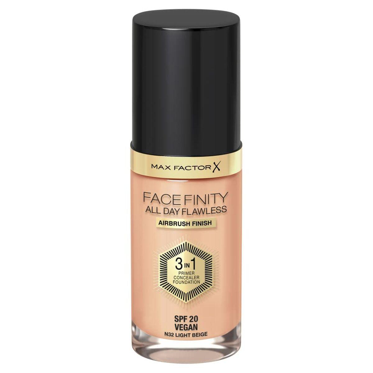 Base de Maquillaje Cremosa Max Factor Facefinity 3 en 1 Spf 20 Nº 32-light beige 30 ml
