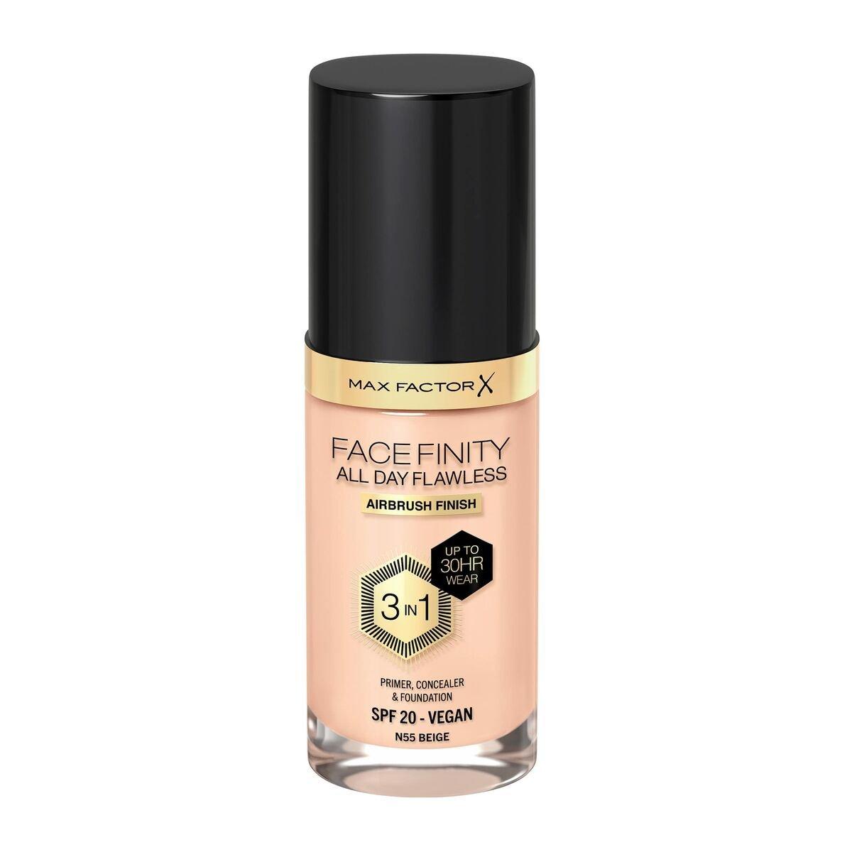 Base de Maquillaje Cremosa Max Factor Facefinity Nº 55-beige Spf 20 30 ml 3 en 1