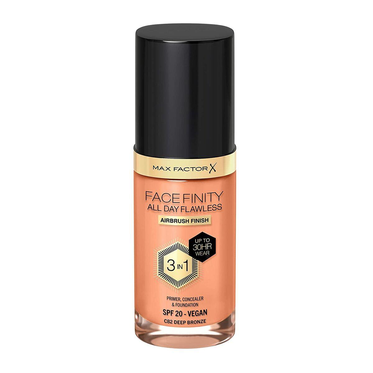 Base de Maquillaje Fluida Max Factor Facefinity All Day Flawless 3 en 1 Nº 82 Deep bronze 30 ml