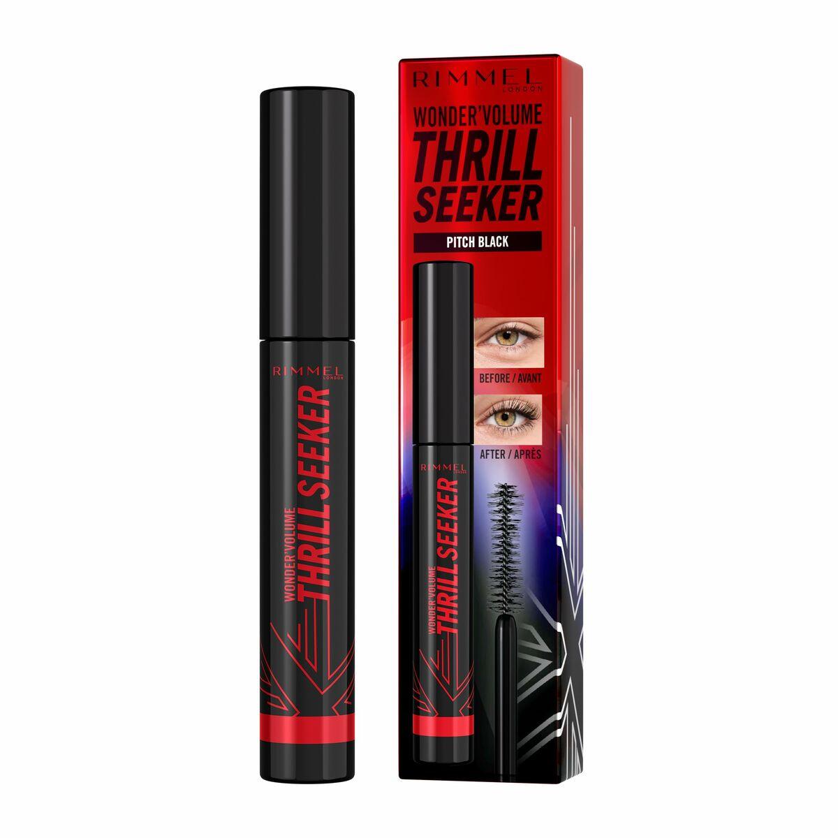 Máscara de Pestañas Rimmel London Volume Thrill Seeker Nº 004 Pitch Black Nº 004-Pitch Black 8 ml