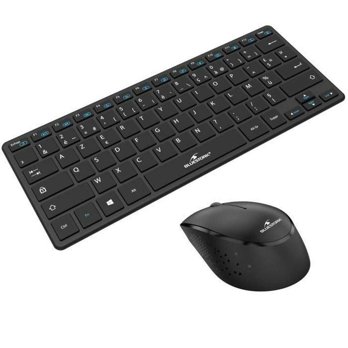 Teclado y Ratón Bluestork Sans fil Ultra compact Negro