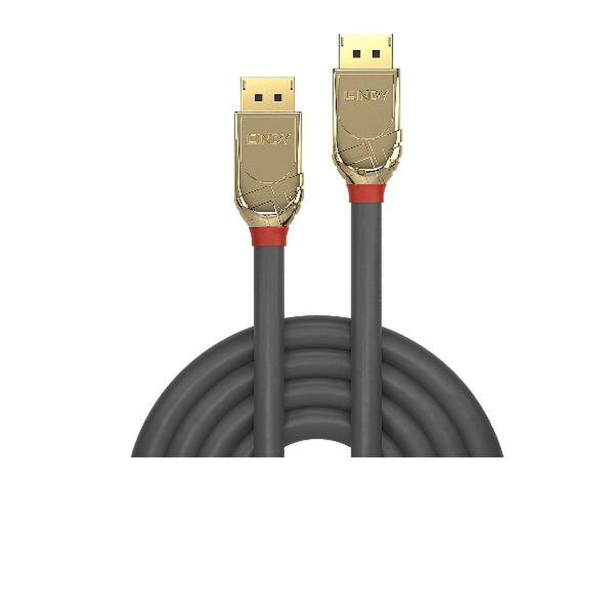 Cable DisplayPort LINDY 20 m Gris Dorado