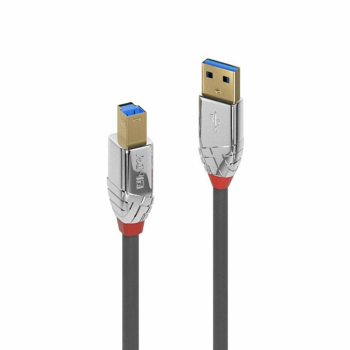 Cable USB A a USB B LINDY 1 m Gris