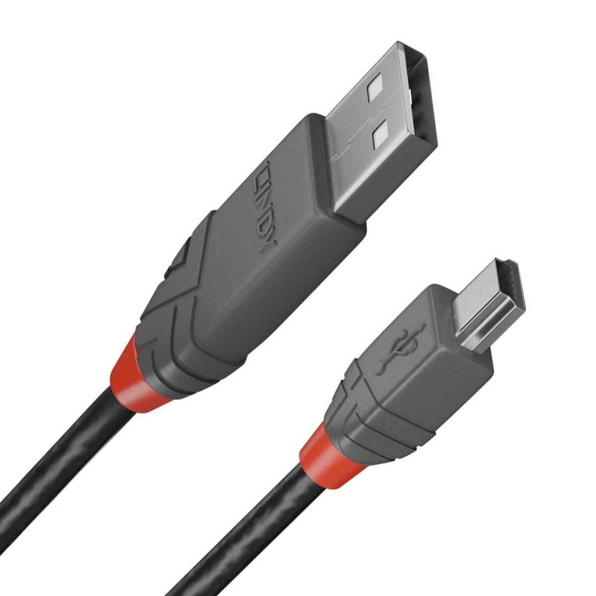 Cable USB 2.0 A a Mini USB B LINDY 2 m Negro (1 unidad)