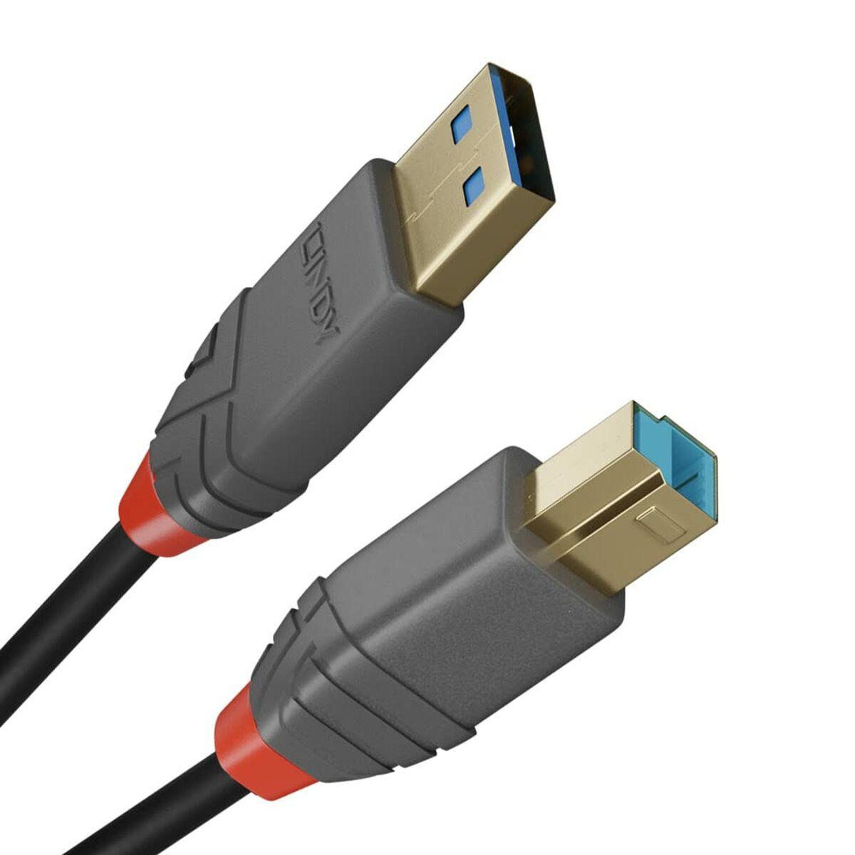 Cable USB A a USB B LINDY Negro 5 m 50 cm (1 unidad)