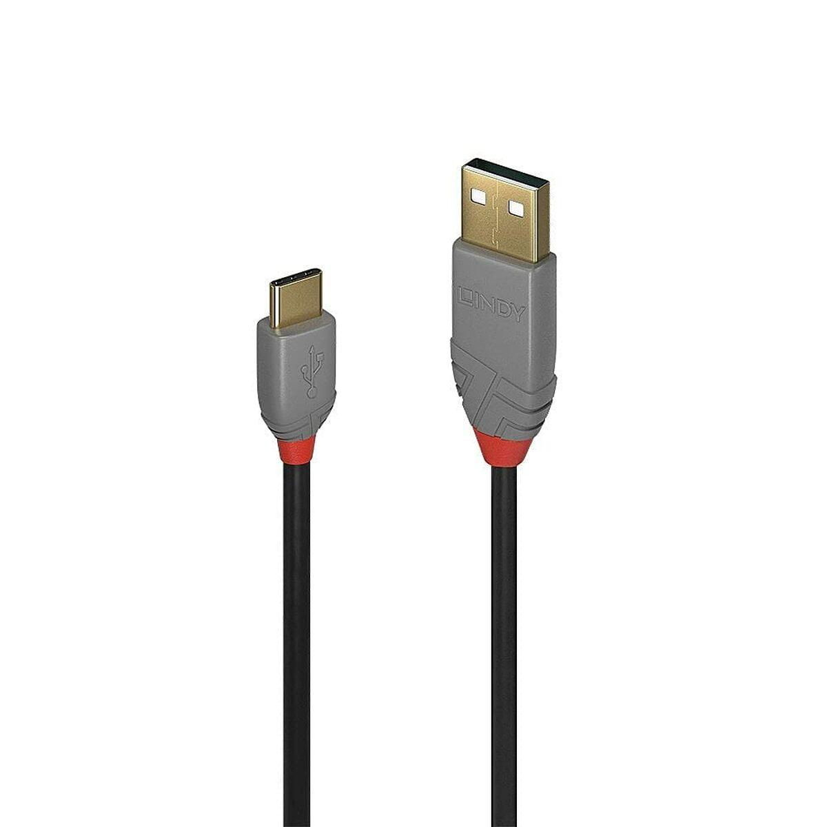 Cable USB A a USB-C LINDY 50 cm Negro