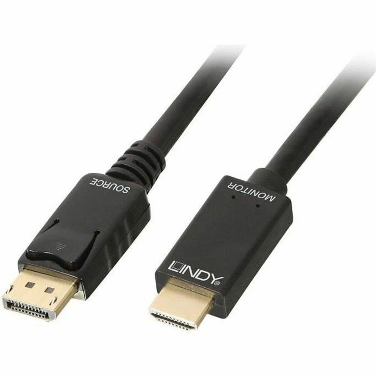 Adaptador DisplayPort a HDMI LINDY 2 m Negro