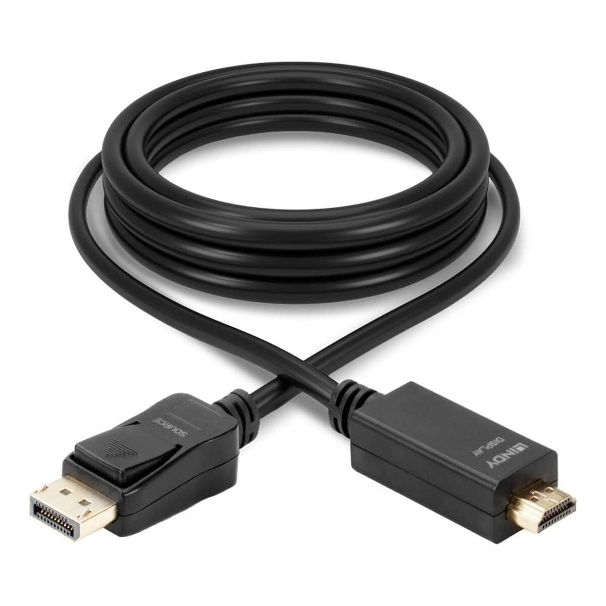 Adaptador DisplayPort a HDMI LINDY Negro 3 m