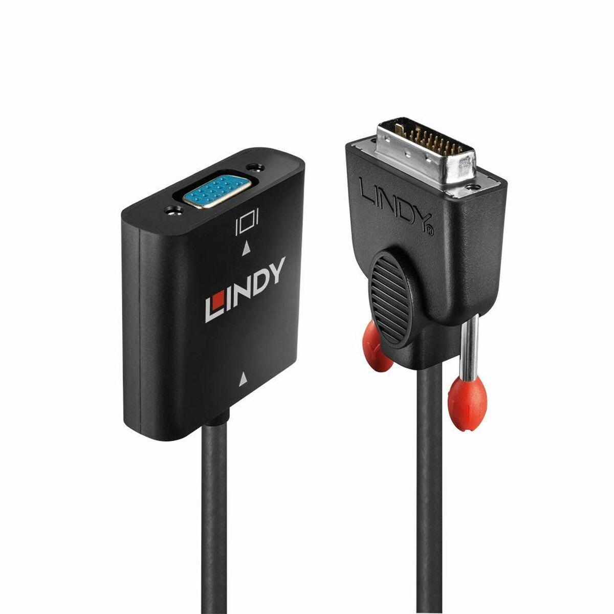 Adaptador DVI-D a VGA LINDY Negro 10 cm