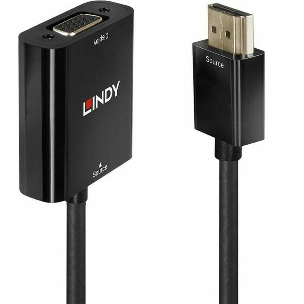 Adaptador HDMI a VGA LINDY Negro 10 cm