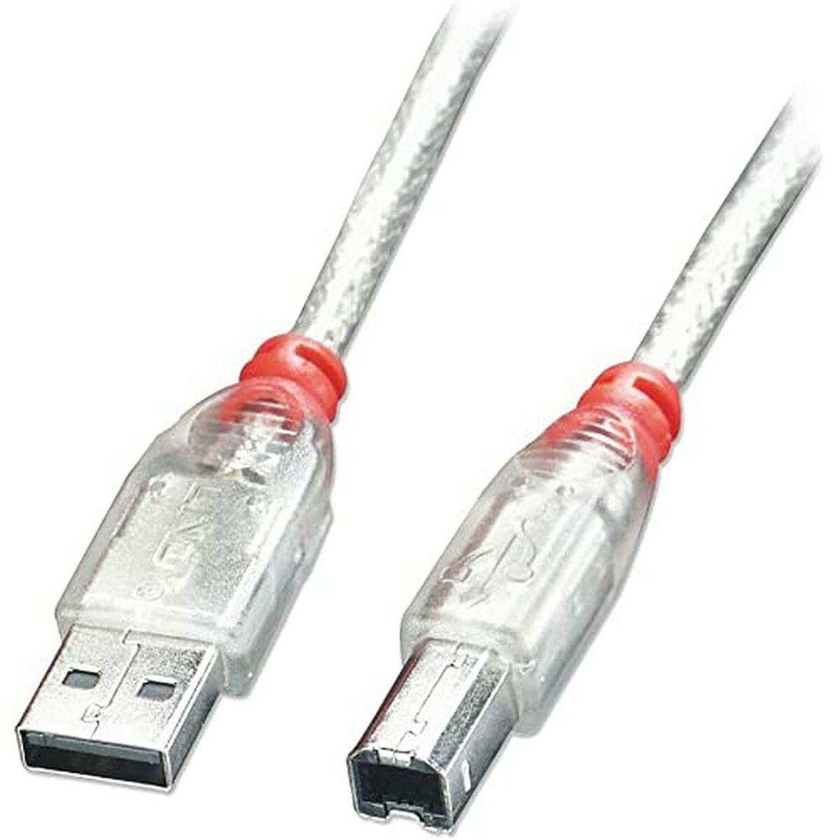 Cable USB A a USB B LINDY 5 m Transparente