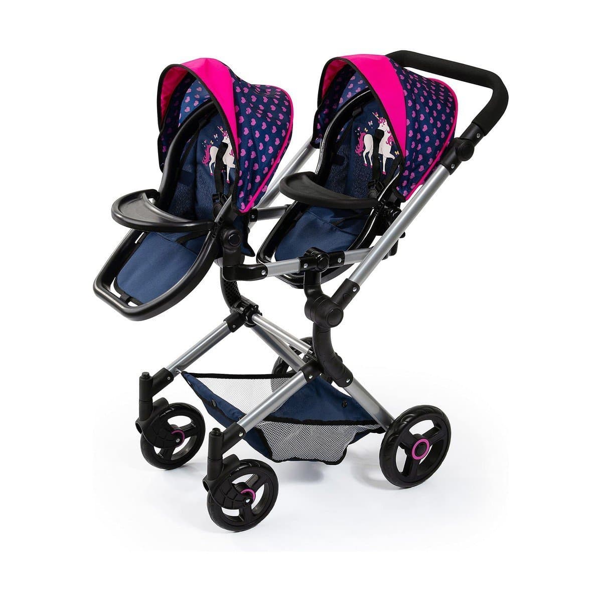 Carrito para Muñecas Reig Azul Gemelar