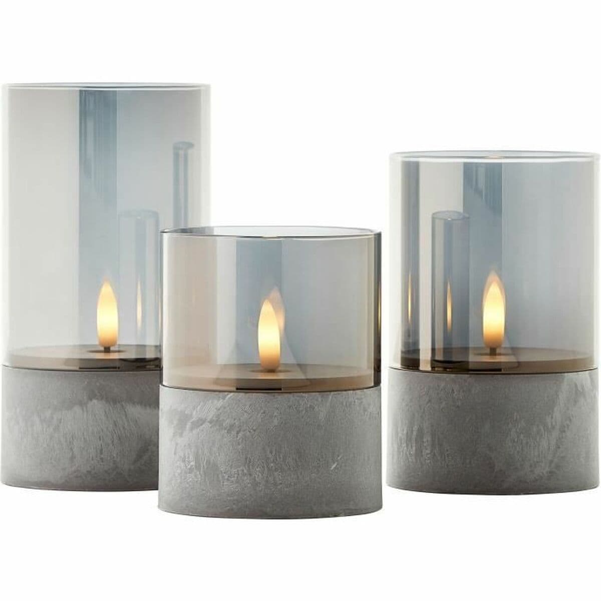 Vela LED Brilliant Gris Metal 3 Unidades