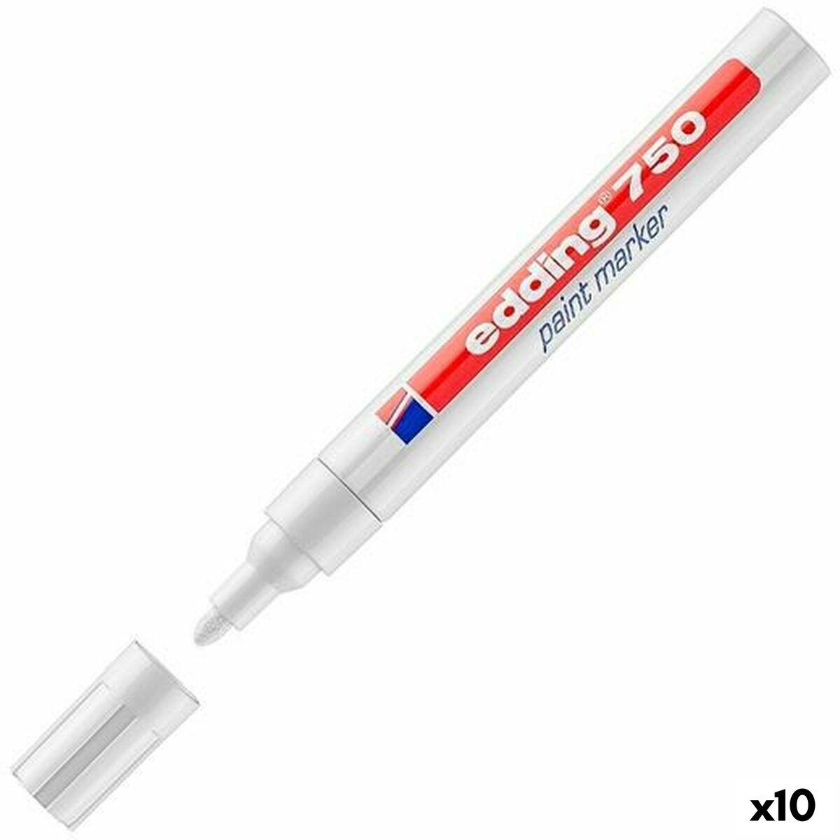 Rotulador permanente Edding 750 Blanco (10 Unidades)