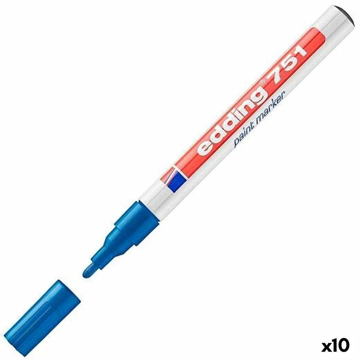 Rotulador permanente Edding 751 Azul (10 Unidades)