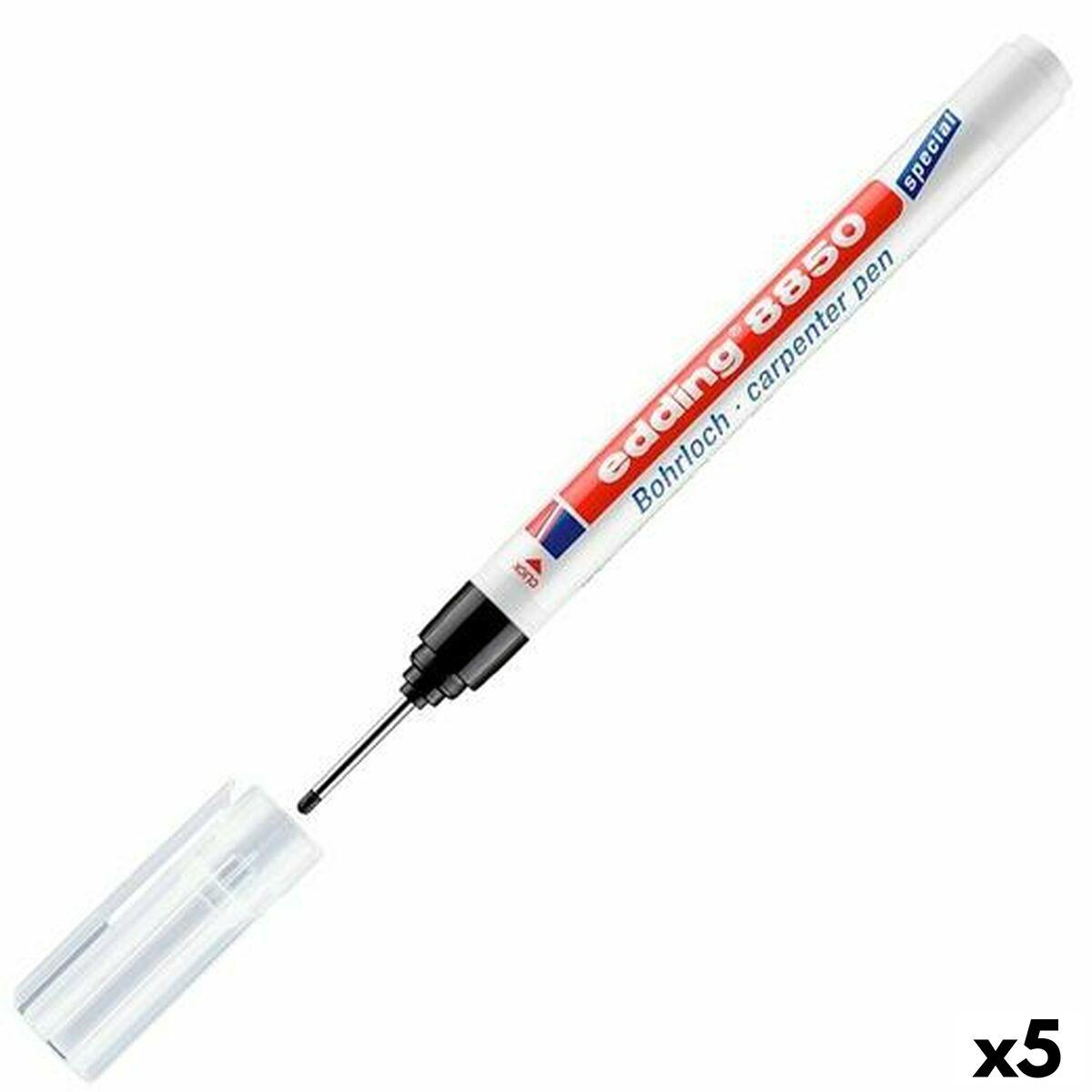 Rotulador permanente Edding 8850 Taladro Negro (5 Unidades)