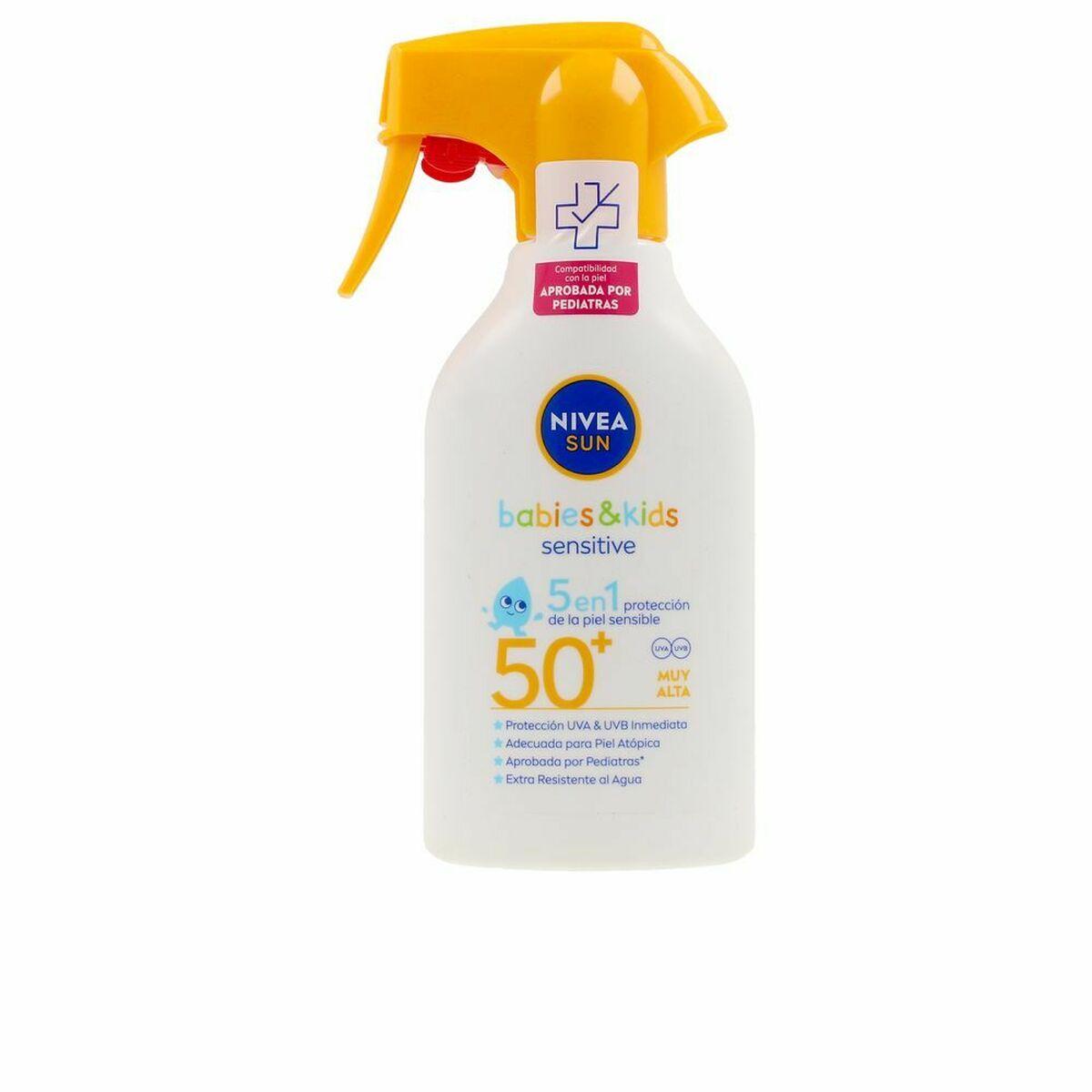 Protector Solar para Niños en Spray Nivea Sun Kids Sensitive Spf 50+ 270 ml
