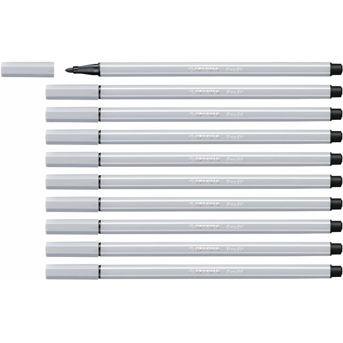 Rotuladores Stabilo Pen 68 Gris claro (10 Piezas)