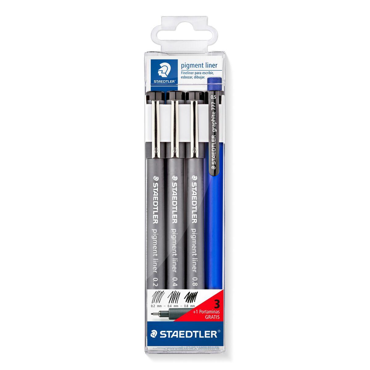 Set de Rotuladores Staedtler 308 S1WP3 Negro 3 Piezas