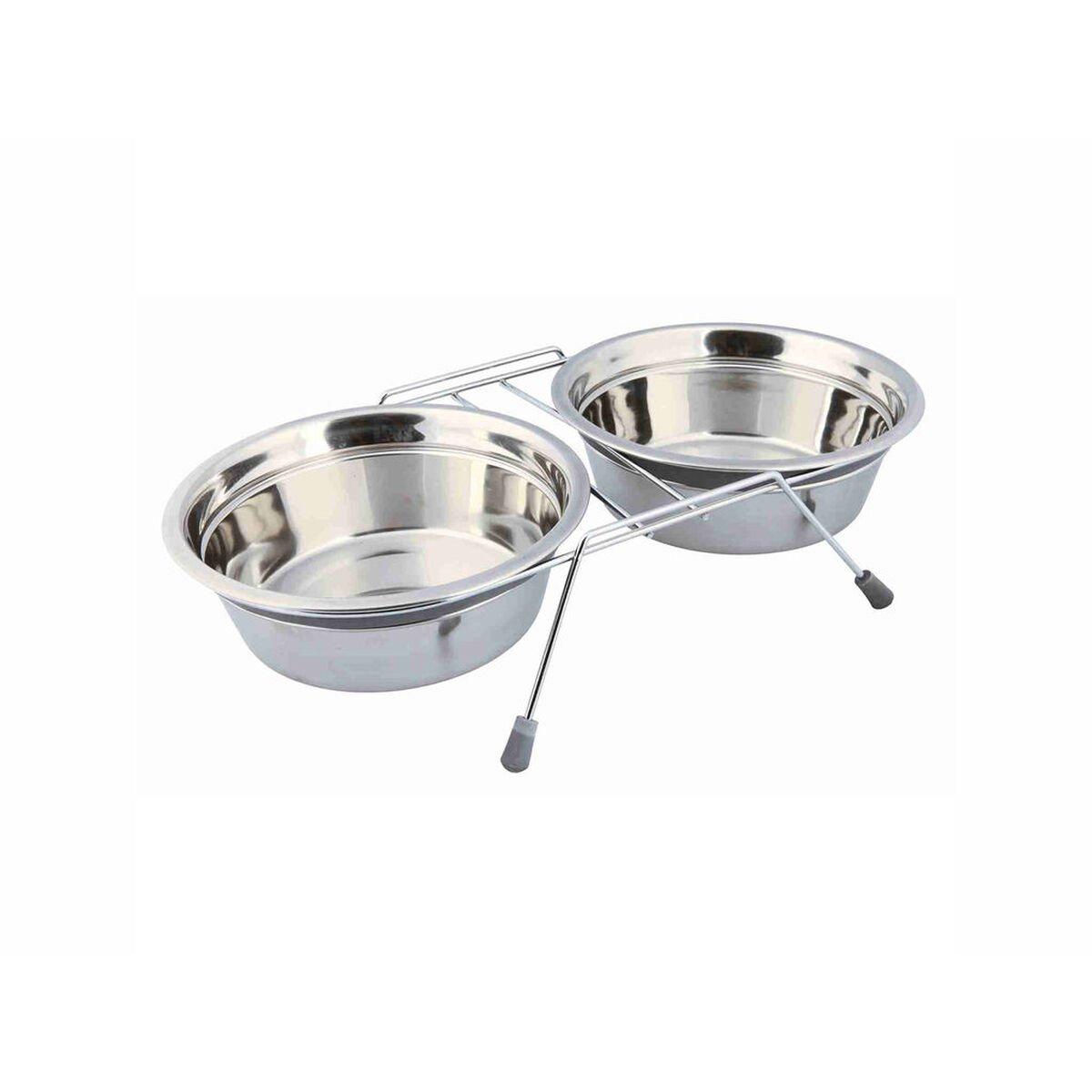 Comedero para Perro Trixie Acero Inoxidable Doble 1,5 L 2 × 1,5 L