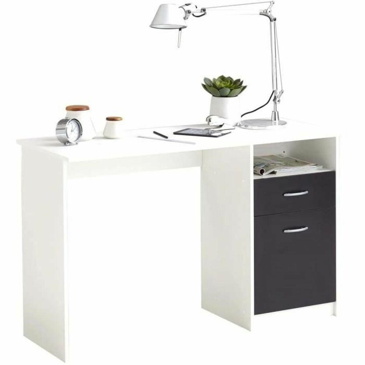 Escritorio FMD JACKSON Blanco Negro 123 x 76,5 x 50 cm Madera