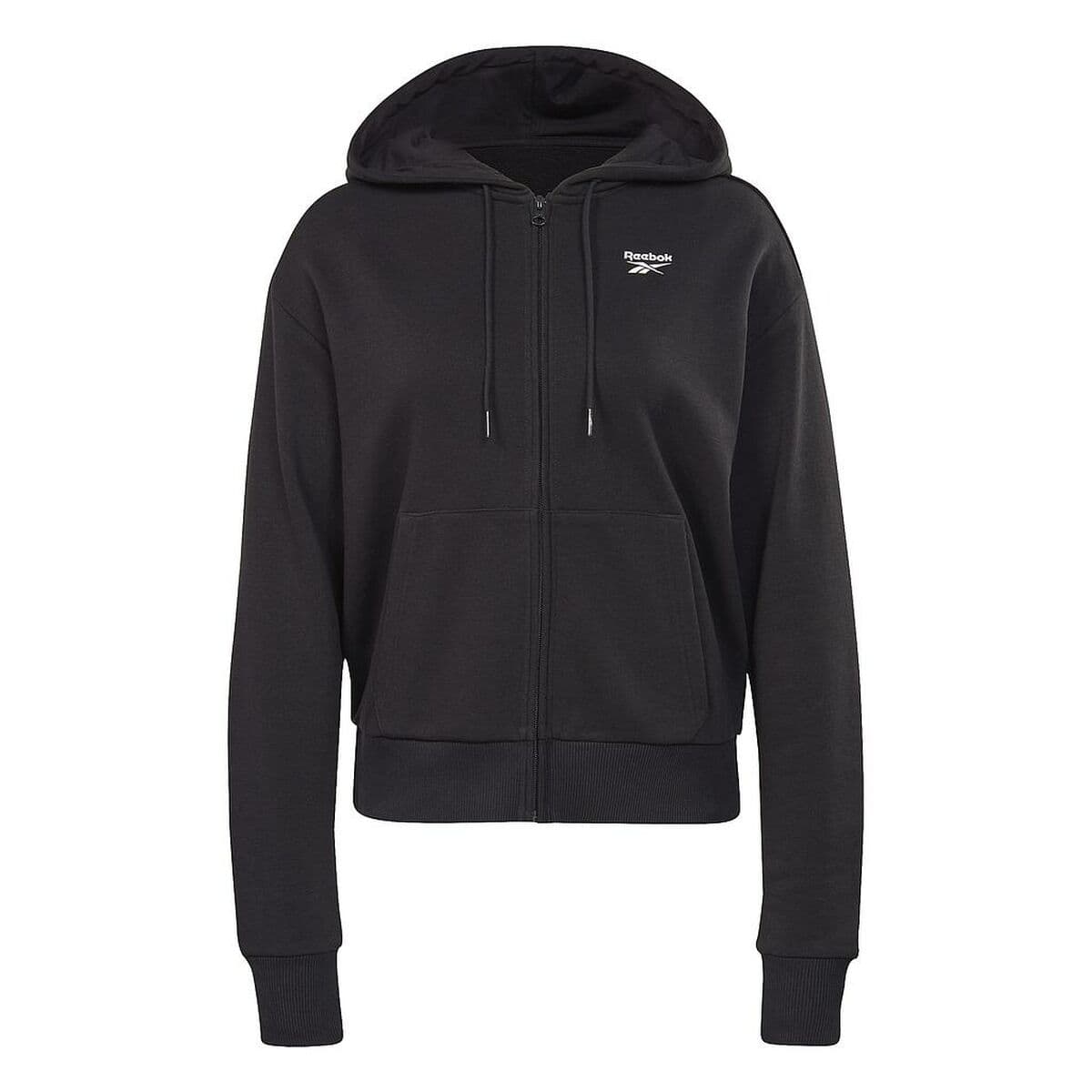 Sudadera con Capucha y Cremallera Mujer Reebok RI SL FRENCH TERRY H54754 Negro
