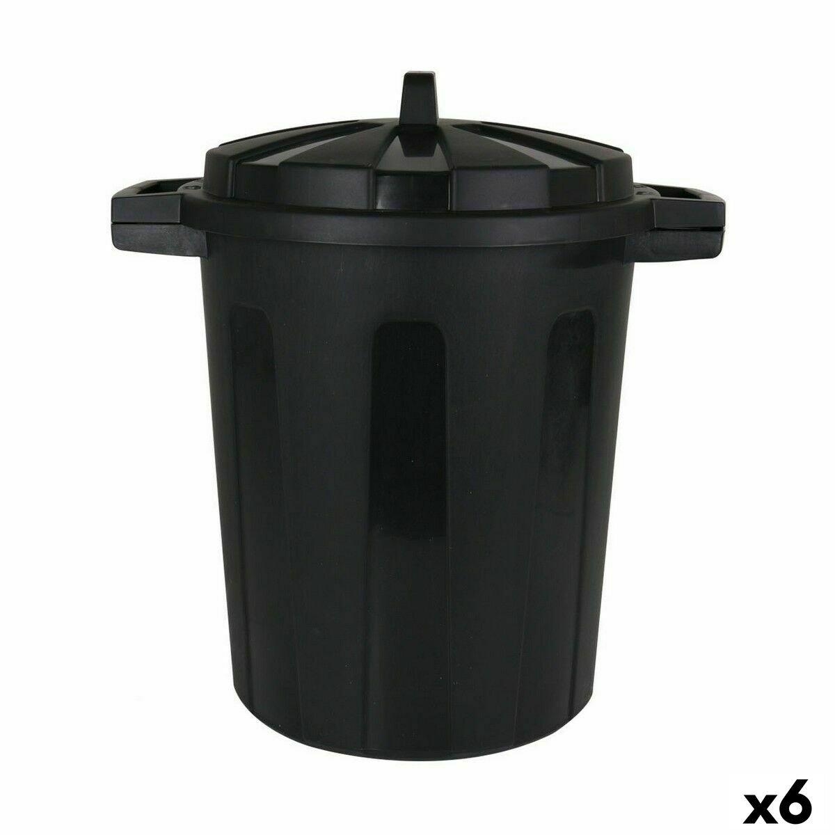 Cubo para la Basura Dem Negro 45 x 35 x 48 cm (6 Unidades)