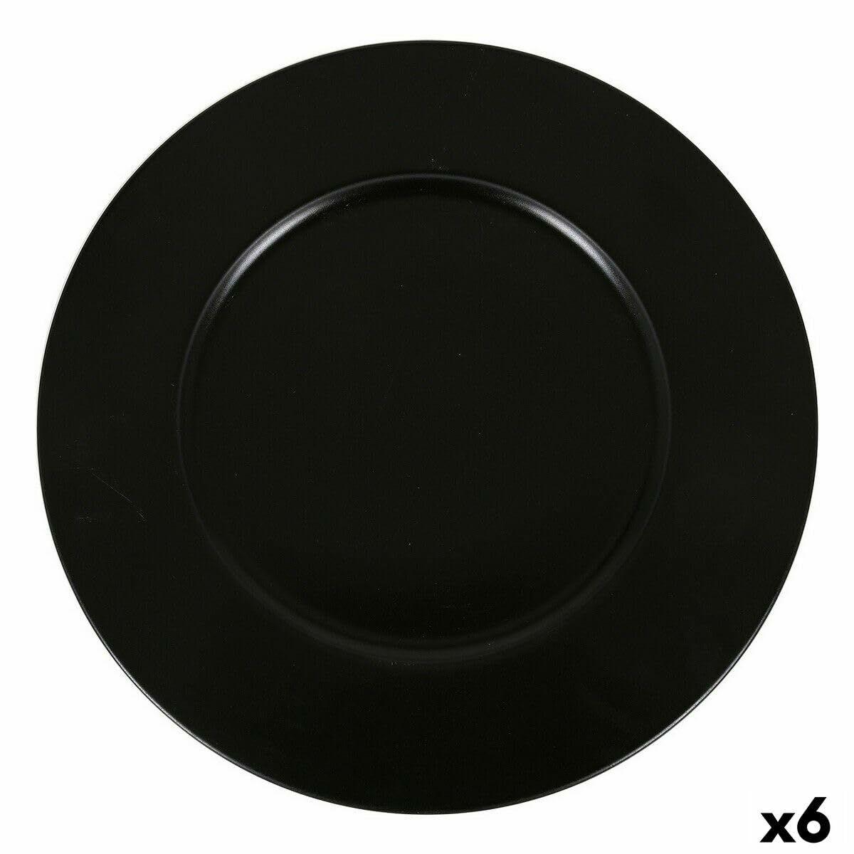 Bajo Plato Inde Neat Negro Porcelana 6 Unidades