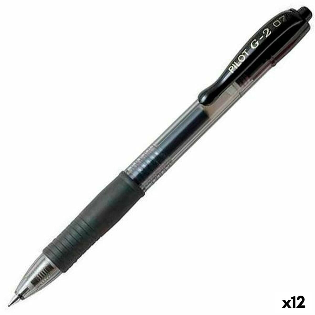 Bolígrafo de gel Pilot G-2 07 Negro 0,4 mm (12 Unidades)