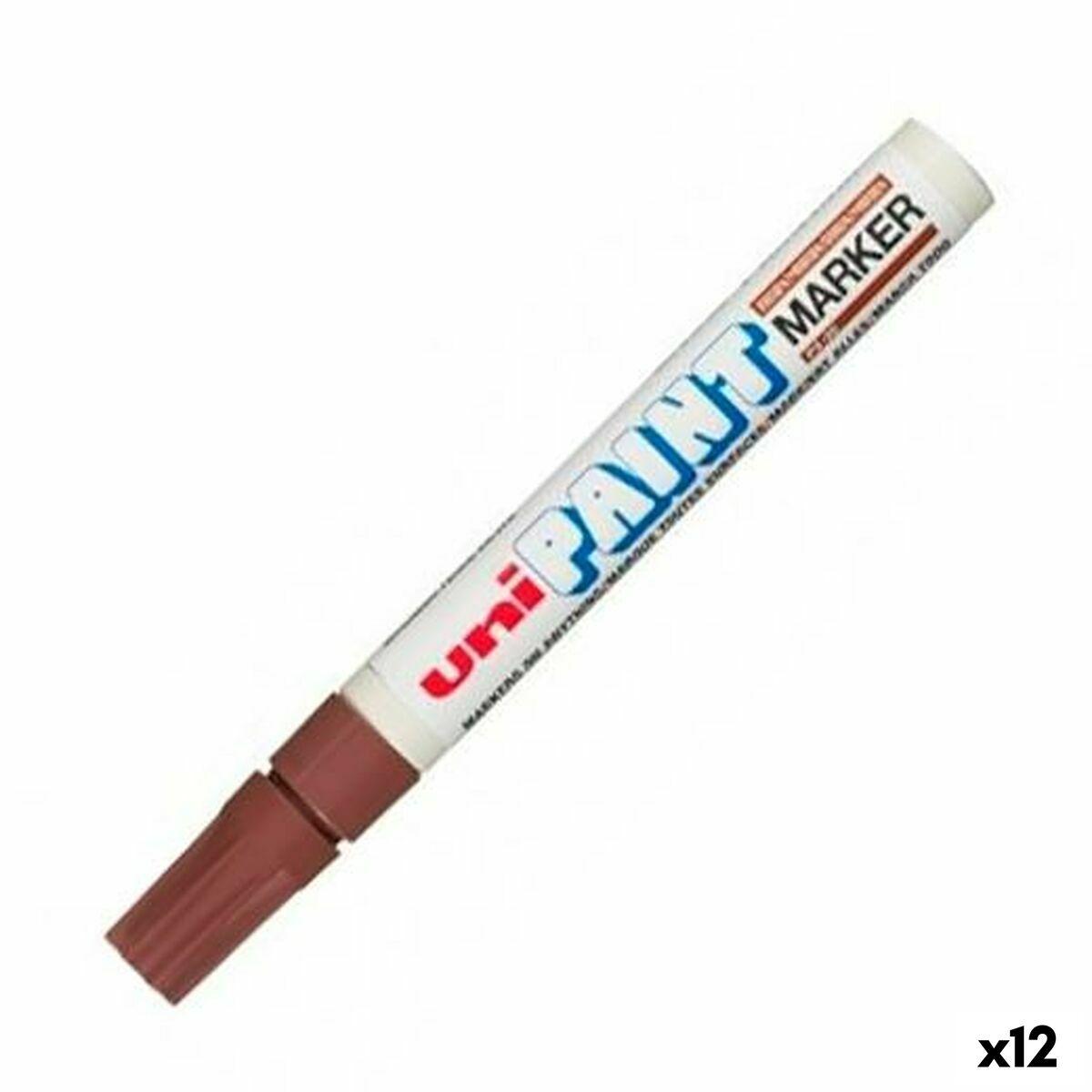 Rotulador permanente Uni-Ball PX-20 Marrón (12 Unidades)