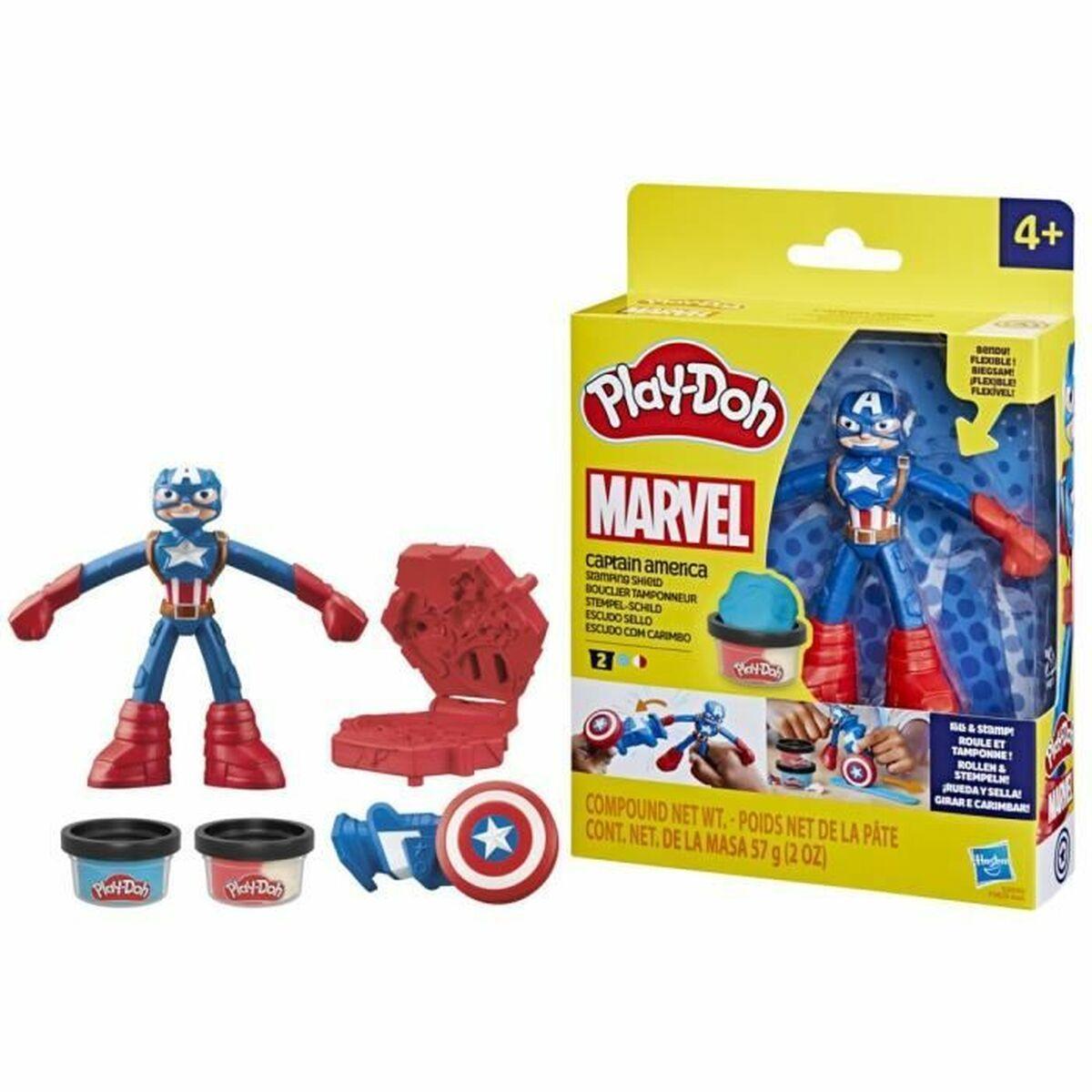 Juego de Plastilina Play-Doh Capitán América Set Stamper Shield Multicolor