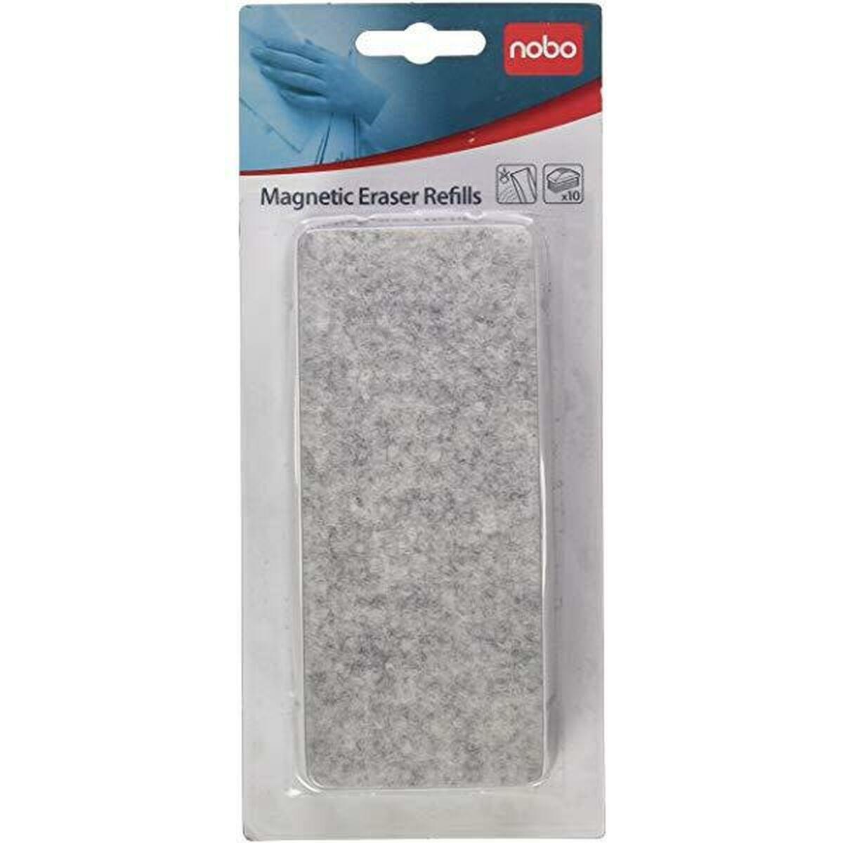 Recambio para Borrador de Pizarra Blanca Nobo Gris Magnético Borrador de pizarra 10 Unidades