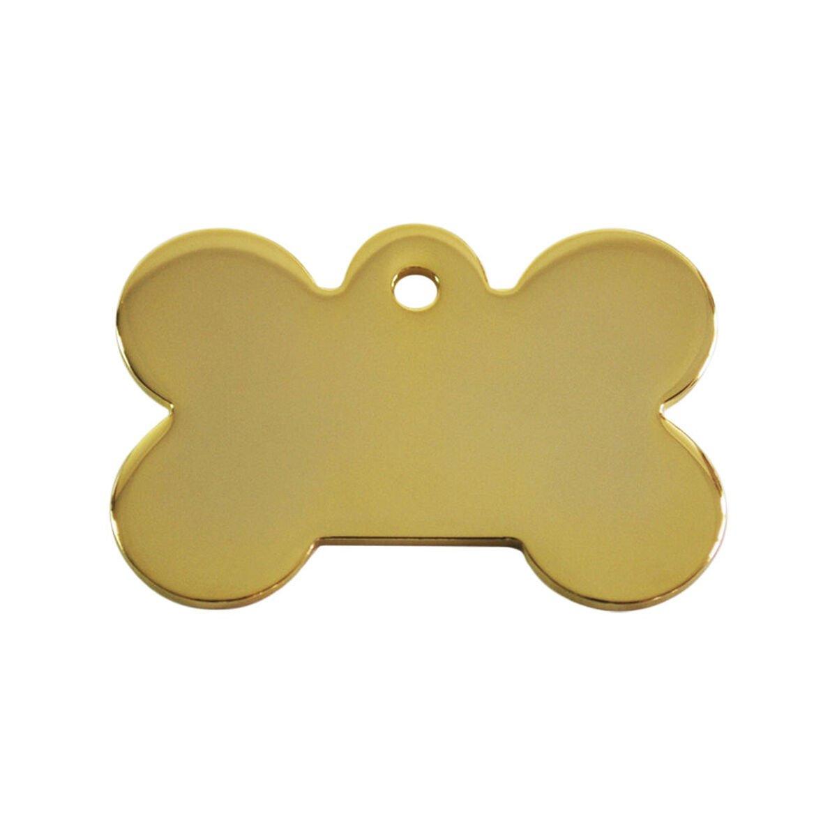 Placa identificativa para collar Imarc Bone Amarillo Dorado