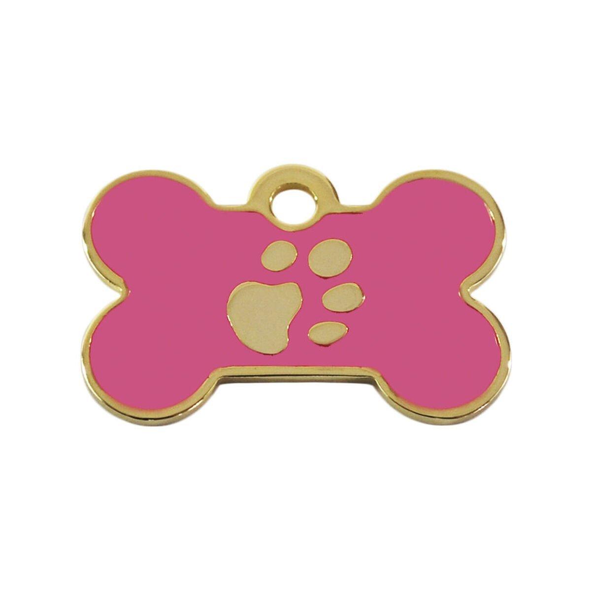 Placa identificativa para collar Imarc Bone Rosa Dorado