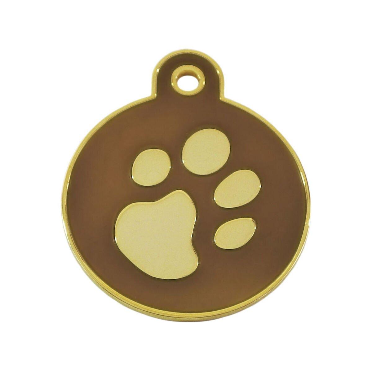 Placa identificativa para collar Imarc Circle Marrón Dorado