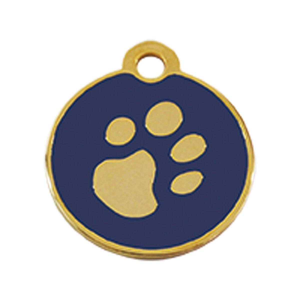 Placa identificativa para collar Imarc Circle Azul Dorado