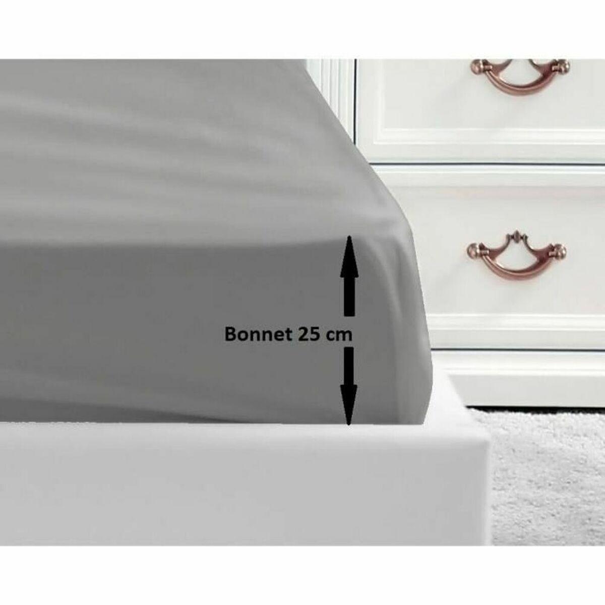 Sábana Bajera Ajustable Lovely Home Gris Gris claro Cama doble 160 x 200 cm